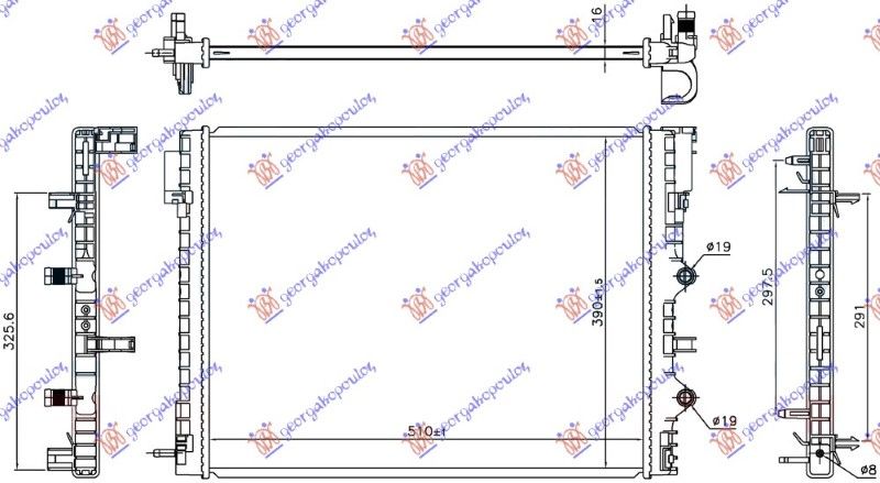 Dodatni hladnjak motora 0.9 turbo benzin (510x390x16) (NRF)