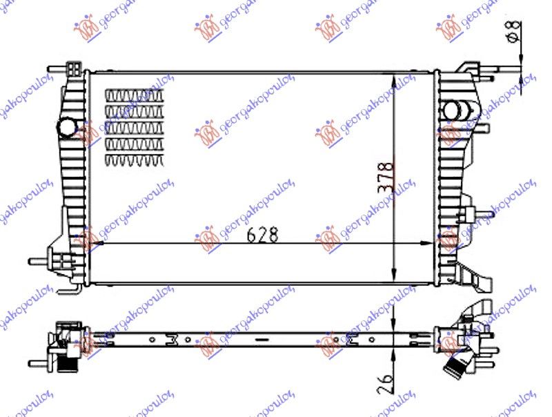 Hladnjak motora 1.5 dCi dizel. ručni (630x380) (NRF)