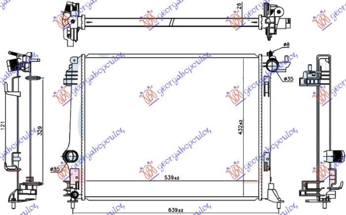 Hladnjak motora 1.2 Sce-TCe benzin - 1.6 dCi dizel (540x440x26) (NRF)