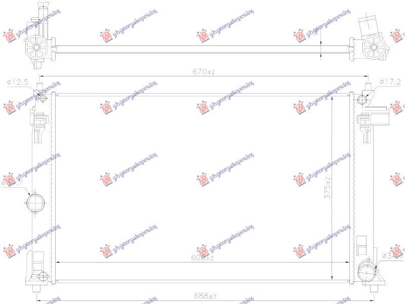 Hladnjak motora 1.6-2.0 VVTi benzin. automatski (600x375) (NRF)