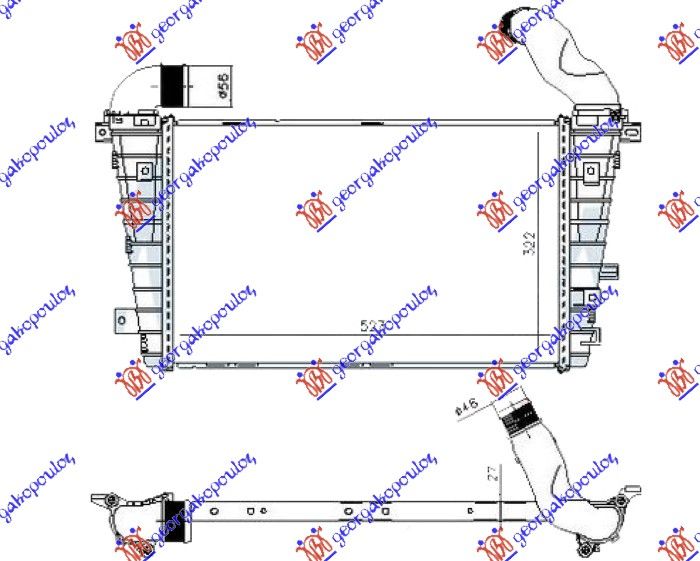 Hladnjak interkulera 2.0 benzin – 1.7-1.9 cdti dizel (523X322) (NISSENS)