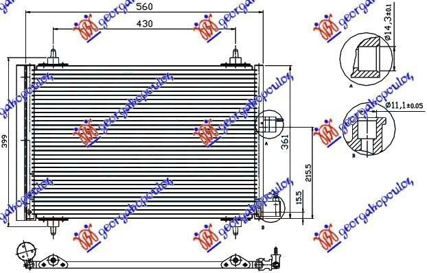 Hladnjak klime benzin 1.9-2.0 dizel (520x360x16) (NRF)