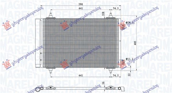 Hladnjak klime 1.6-2.0 HDi-MJET (550x360x16) 2006- (MARELLI)