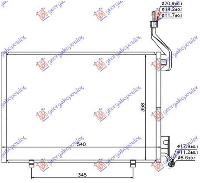 Hladnjak klime 1.6 TDCi dizel (500x350x16) (NRF)