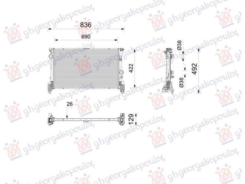 Hladnjak motora 2.1 dizel (691x418) (NRF)