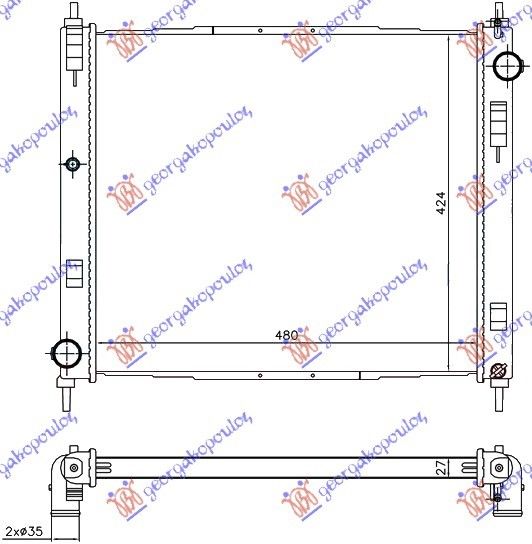 Hladnjak motora 1.5 dCi (478x444x27) (NRF)