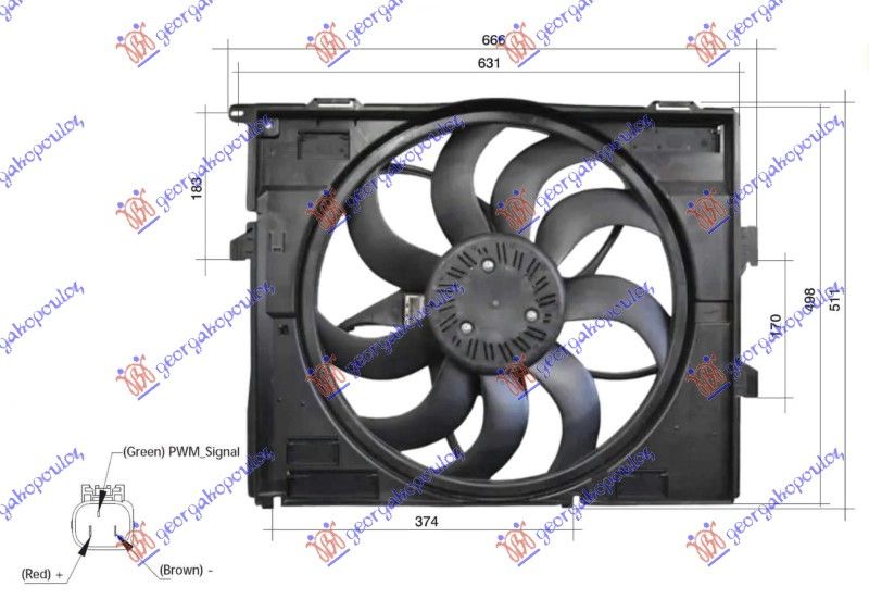 Ventilator hladnjaka komplet 2.0-3.0 benzin