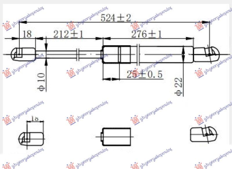 Amortizer gepek vrata karavan (522L-540N)