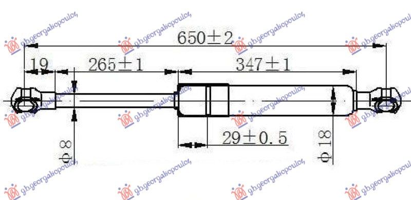 Amortizer gepek vrata cc (631L-500N)