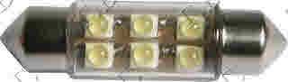 Žarulja 6 LED 37mm bela kristal