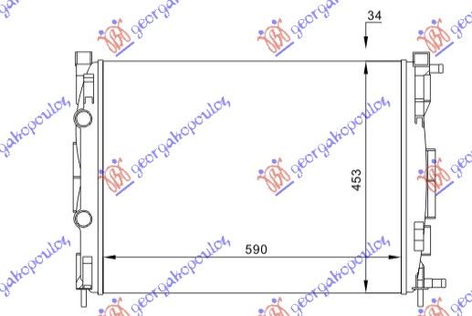 Hladnjak motora 1.6-2.0-1.5-1.9d ručni/automatik +/- klima (59X45X28) (MARELLI)