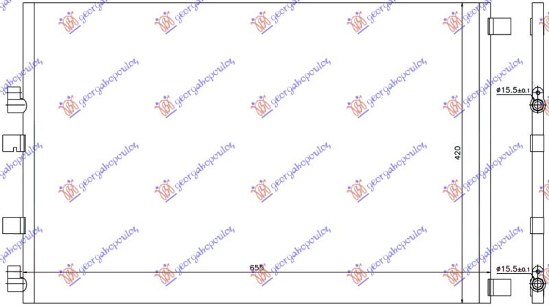 Hladnjak klime 1.9 dci automatik / 2.0 dci manuel/automatik dizel (625×415×12)