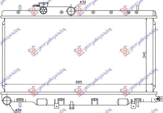 Hladnjak motora 1.6-2.0-2.5 benzin (34X68,6X16)