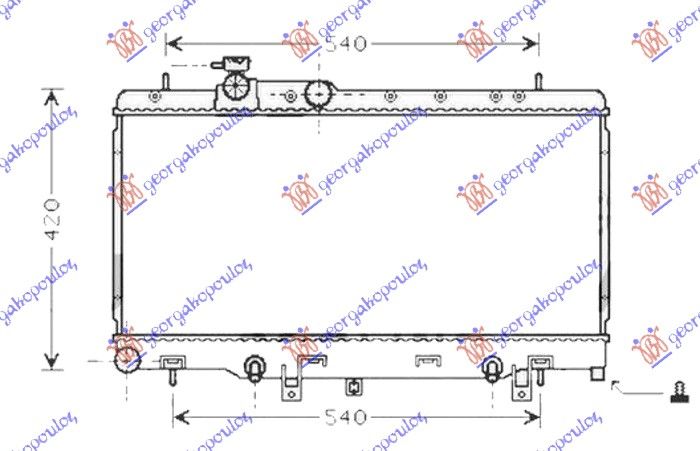 Hladnjak motora 1.6-2.0-2.5 benzin +/- klima automatik (340X692X16)