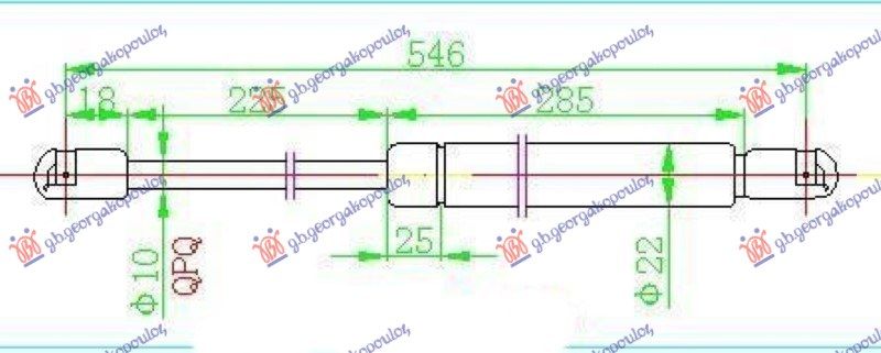 Amortizer gepek vrata karavan (546L-510N)