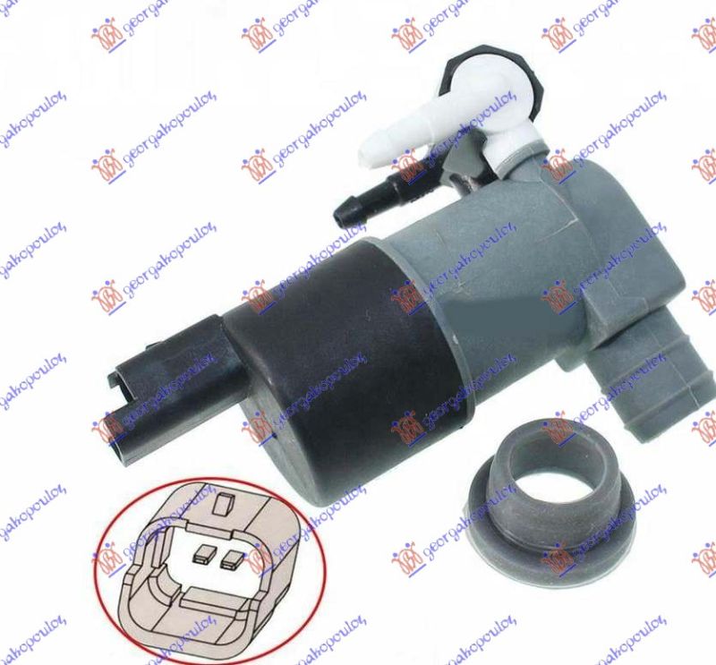 Motor posude brisača (PRAVOKUTNI PRIKLJUČAK) (2 PUMPE)