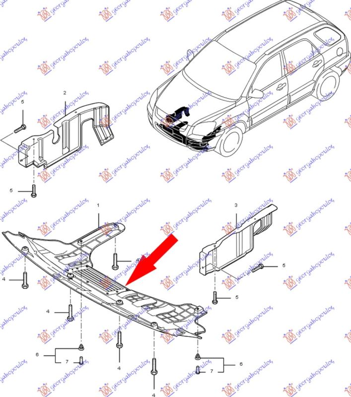 Zaštita ispod motora plastična mala