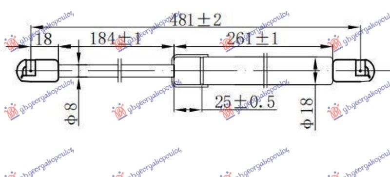 Amortizer zadnjeg stakla (481L-135N)