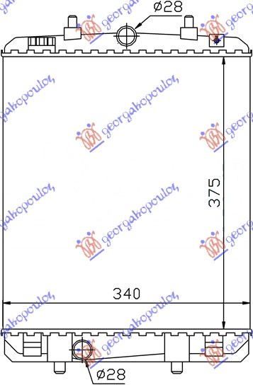 Hladnjak motora 1.4 hdi (37,4X32,6X16)
