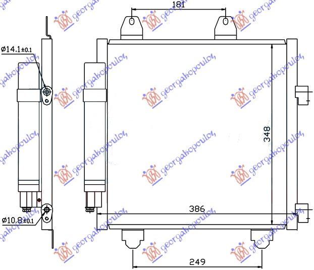 Hladnjak klime 1,0 benzin - 1,4 dizel hdi (350×330×16)