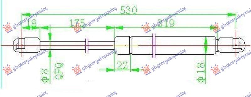Amortizer gepek vrata 04- (531L-545N)