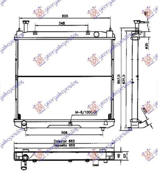 Hladnjak motora 2.4 dizel (52.5X62.5X26) 95–01
