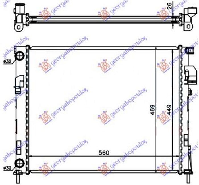 Hladnjak motora 2.0i benzin – 1.9 dti dizel (560X450X26) (LEMLJENI)