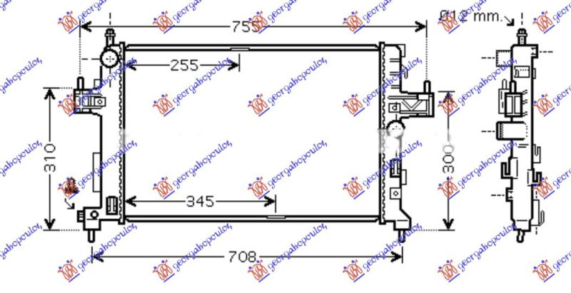 Hladnjak motora 1.3 cdti / 1.7 dti dizel (60X35) (MAHLE BEHR)