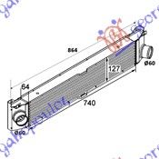 Hladnjak motora inter 2.2-2.3-3.0 hdi-jtd (740X127X64)