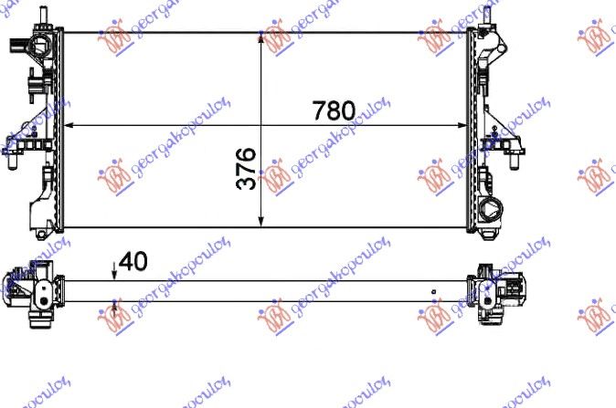 Hladnjak motora 2.0 jtd + klima (78X37.6X4.0)