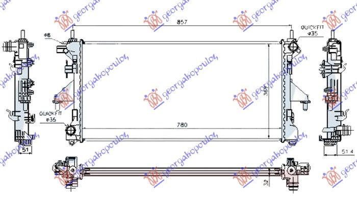 Hladnjak motora 3.0 hdi dizel ručni + klima (780X390X32)