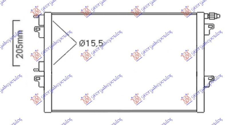 Hladnjak klime benzin-dizel 04- (660×430×16) cijev 15,5/15,5 mm