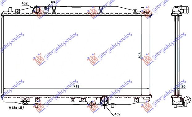 Hladnjak motora 2.2 ctdi (39,5X71,5X26)