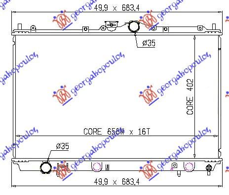 Hladnjak motora 1.3-1.6-1.8 benzin (40,2X66,5X16)