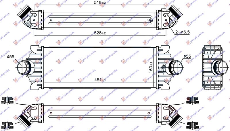 Hladnjak interkulera 2.2 tdci (451X160X62)