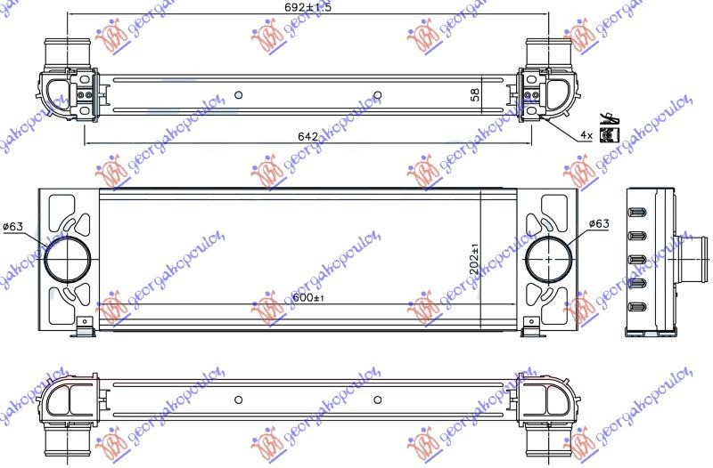 Hladnjak interkulera 2.2–3.2 tdci (600X202X58)