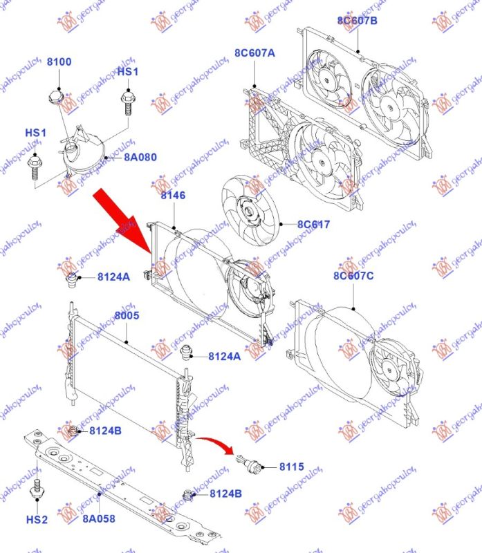 Nosač ventilatora 2,4 tdci (ORIGINAL)
