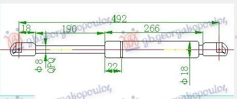Amortizer gepek vrata karavan (491L-600N)