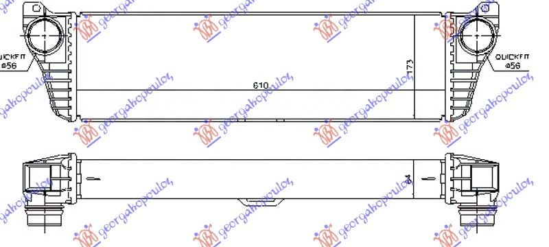 Hladnjak interkulera 2.0–2.2 cdi (610X170X64) 10-