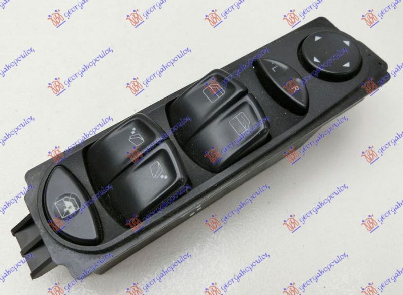Prekidač vrata/ogLEDala prednji crni s električnim otvaranjem zadnjeg vjetrobrana četverokraki (10 PINA)