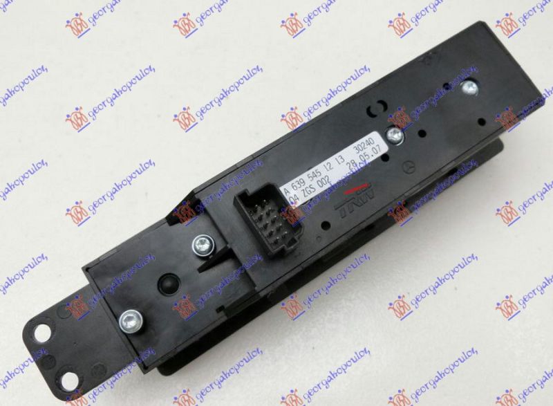 Prekidač vrata/ogLEDala prednji crni s električnim otvaranjem zadnjeg vjetrobrana četverokraki (10 PINA)