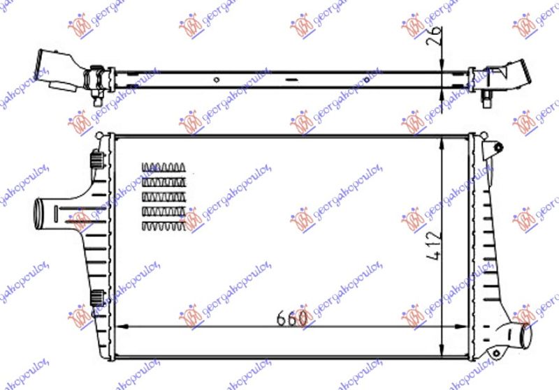 Hladnjak interkulera 2.5 tdi dizel (650X420X26)