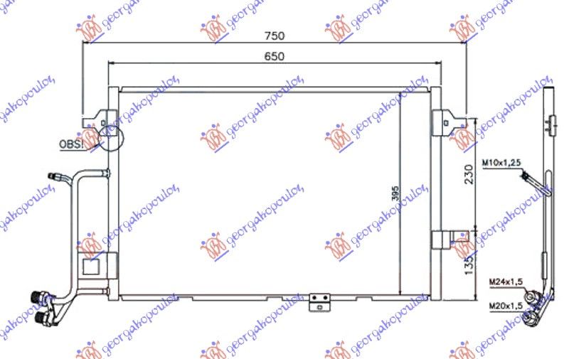 Hladnjak klime 2.5 tdi dizel 01- (590×420×16)