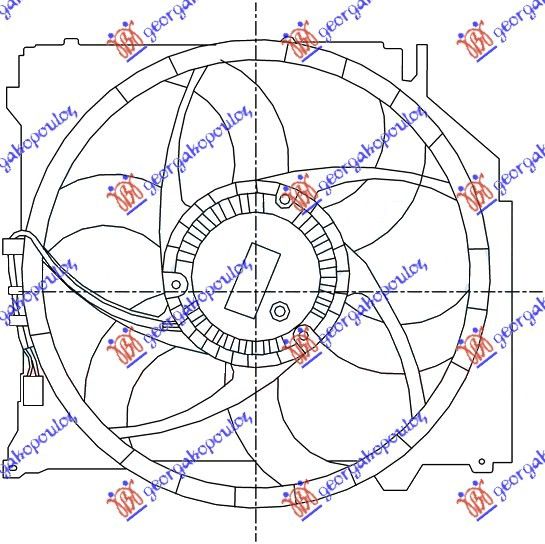 Ventilator hladnjaka kompletan (2.0-2.5-3.0 BE - 2.0 DI) + a/c
