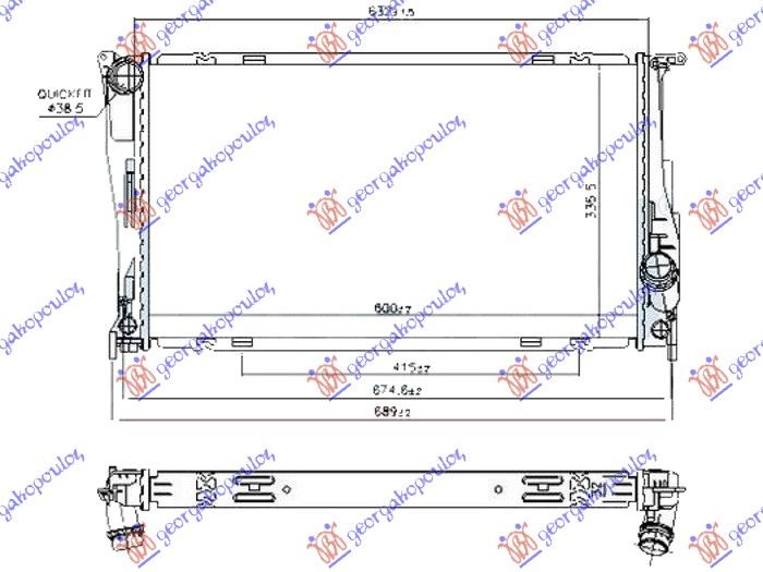 Hladnjak motora 3.0 (335I) benzin automatski (600X340X32)