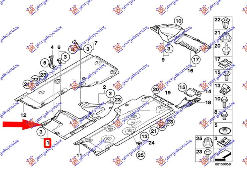 Zaštita motora prednja (ZADNJI DIO) plastična