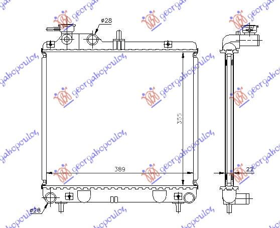 Hladnjak motora 1.0i 12v +/-a/c (36X40)