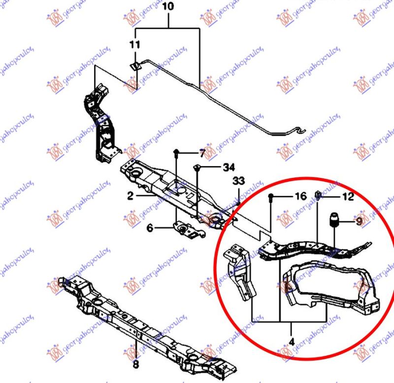 Nosač fara metalni (5 VRATA)