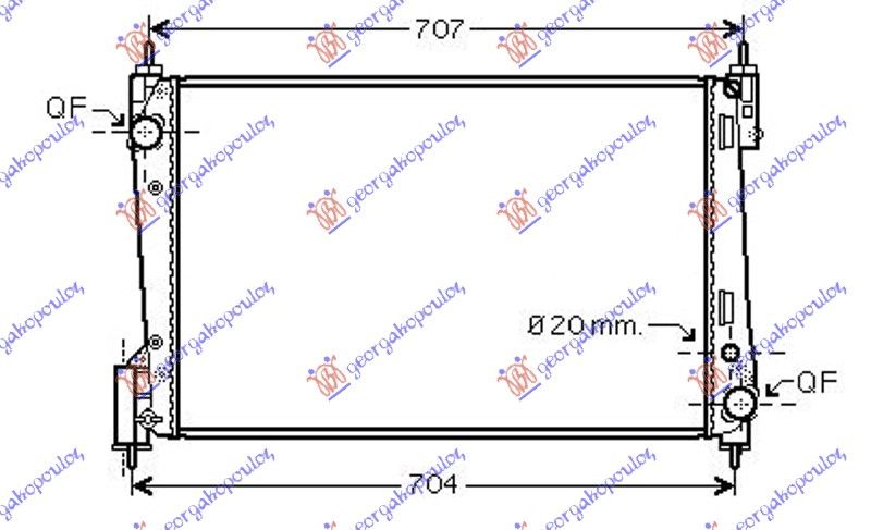 Hladnjak motora 1.3 jtd-cdti (62X39,5) 55kw (MAHLE BEHR)