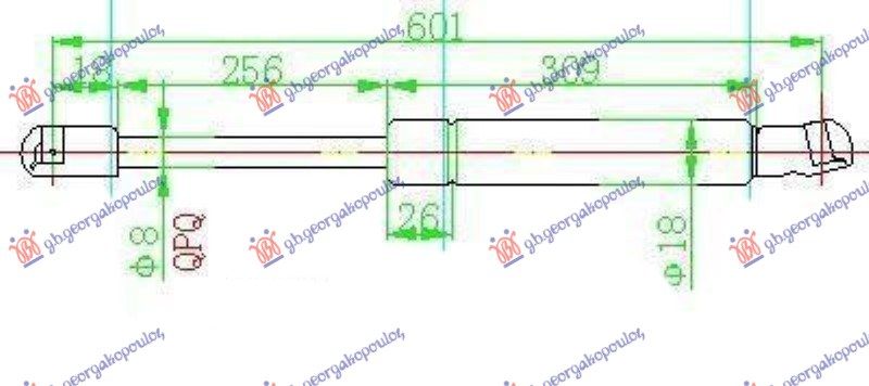 Amortizer gepek vrata 3 vrata (603L-240N)